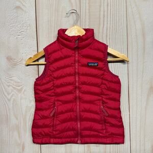 Patagonia Kids Duck Down 600-Fill Insulated Puffer Vest Size XS (5-6) Magenta